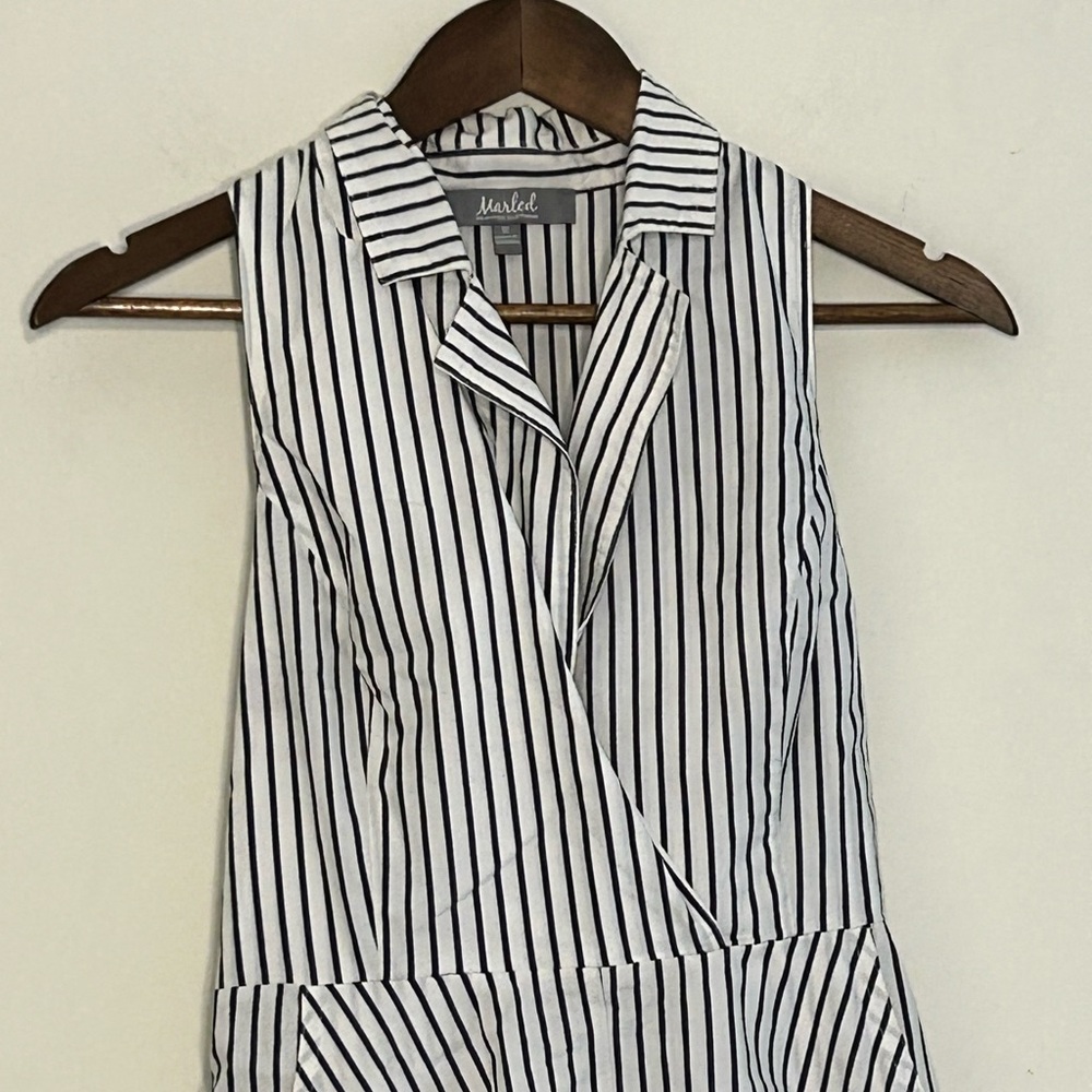 Marled Reunited Clothing Striped Wrap Midi Dress Size M - Picture 3 of 7